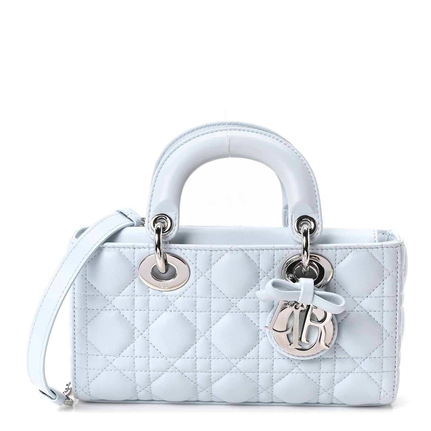 Lambskin Cannage Small Lady D-Joy Light Blue