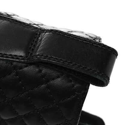 Chanel Calfskin Quilted Lace Up Combat Boots 37.5 Black 14 of 15