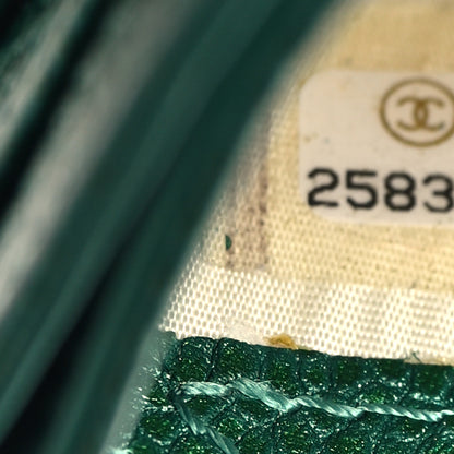 Chanel Metallic Caviar Quilted Card Holder Green 8 of 8