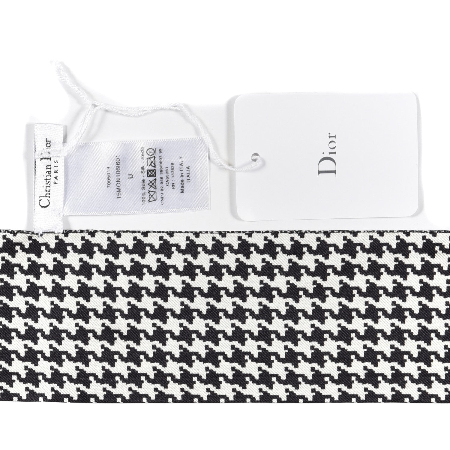 Christian Dior Silk Mitzah Scarf Black White 4 of 4