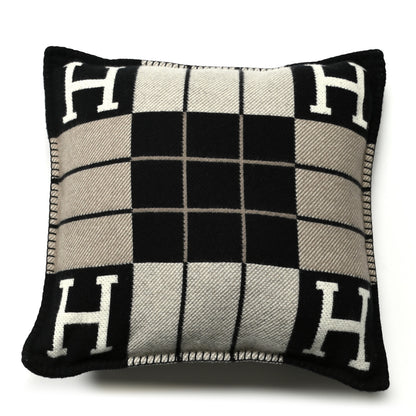 Hermes Wool Cashmere Avalon III Pillow PM Ecru Black 1 of 3