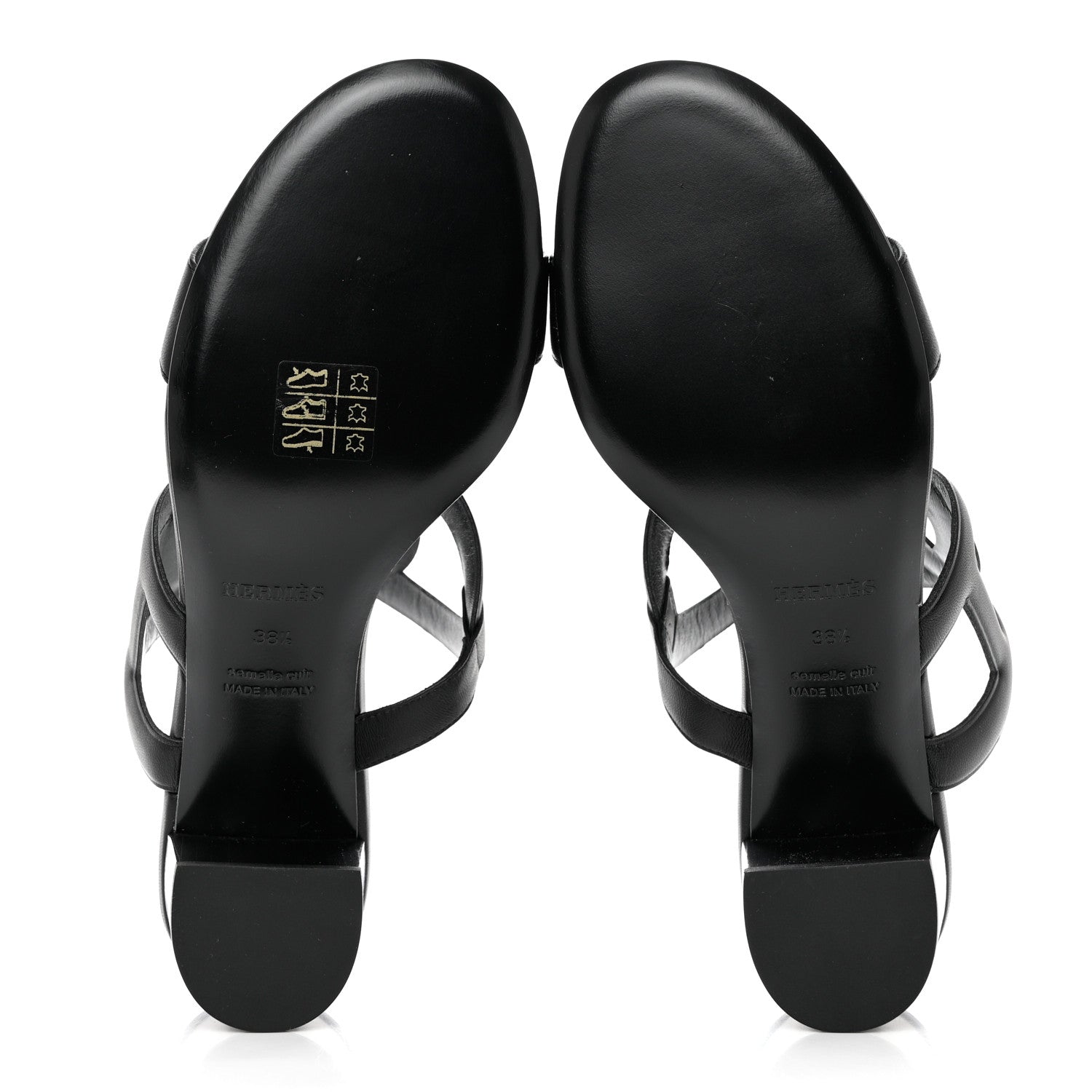 Hermes Nappa Bikini Sandals 38.5 Black 5 of 8