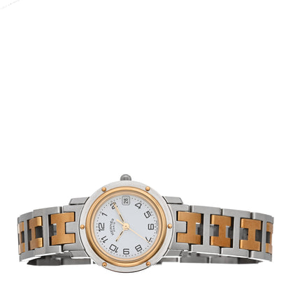 Hermes Stainless Steel 24mm Clipper Quartz Watch Gold 2 of 5