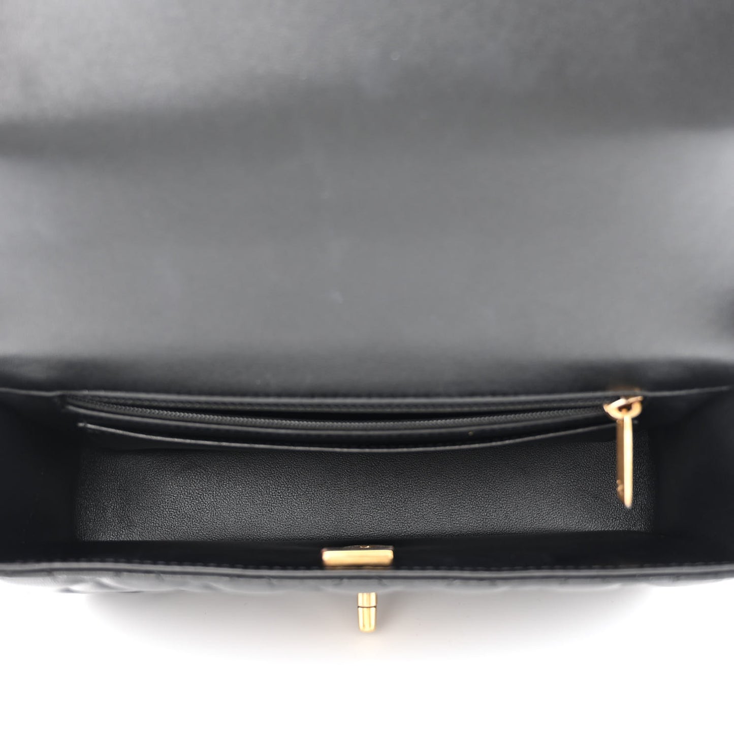 Lambskin Quilted Small Strass On Top Flap Bag Black