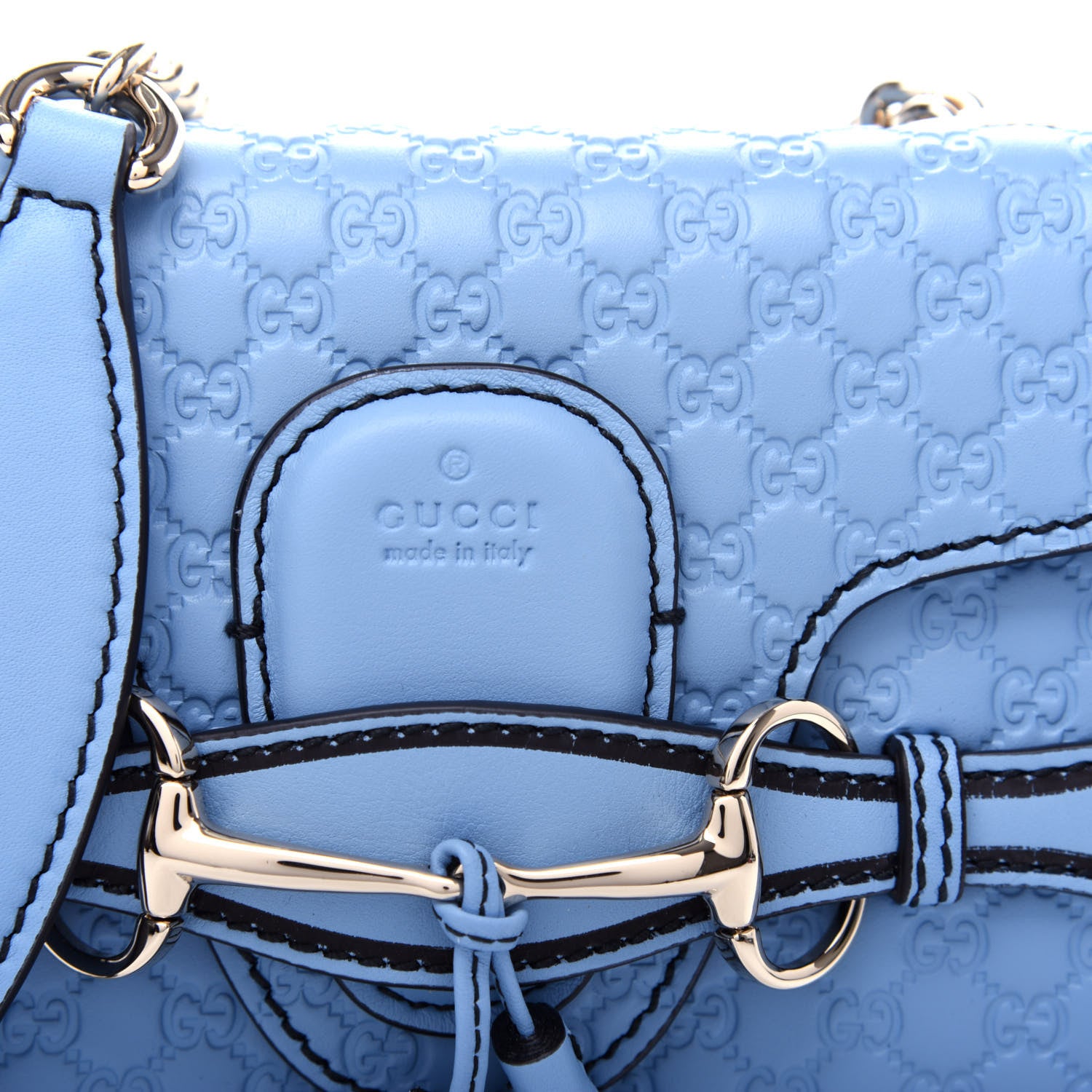 Gucci Soft Microguccissima Mini Emily Chain Shoulder Bag Mineral Blue 10 of 10