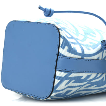 Fendi X SARAH COLEMAN Glazed Canvas Vitello King F is Fendi FF Vertigo Mini Mon Tresor Bucket Bag Cyber Blue White 10 of 11