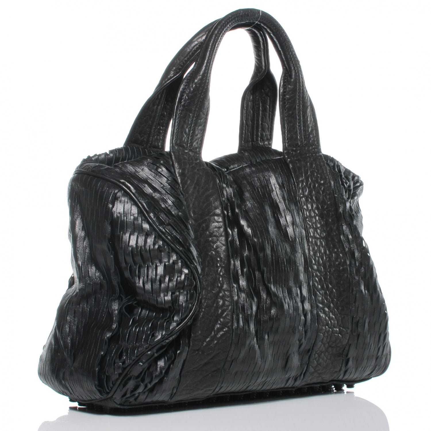 Alexander Wang Leather Laser Cut Rocco Duffel w Black Nickel Hardware Black 3 of 6