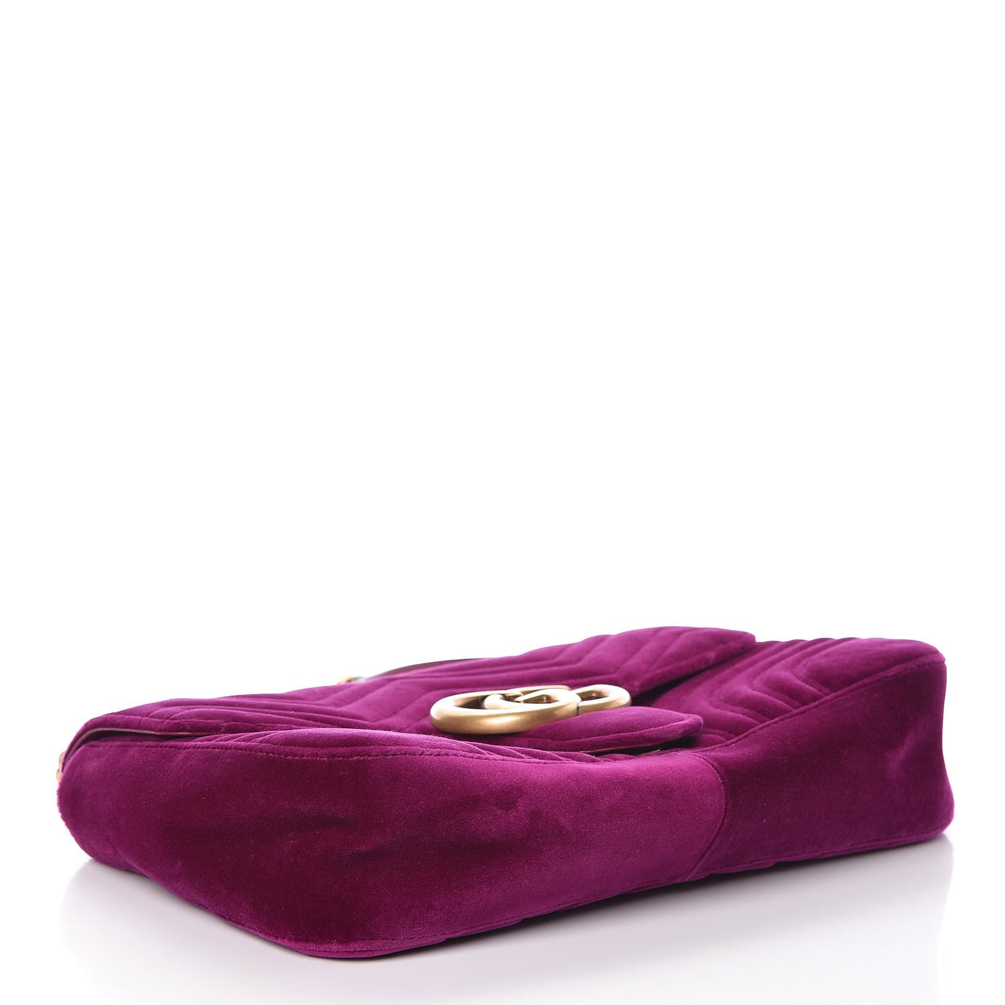 Velvet Matelasse Medium GG Marmont Shoulder Bag Fuchsia Violet Cyclamen