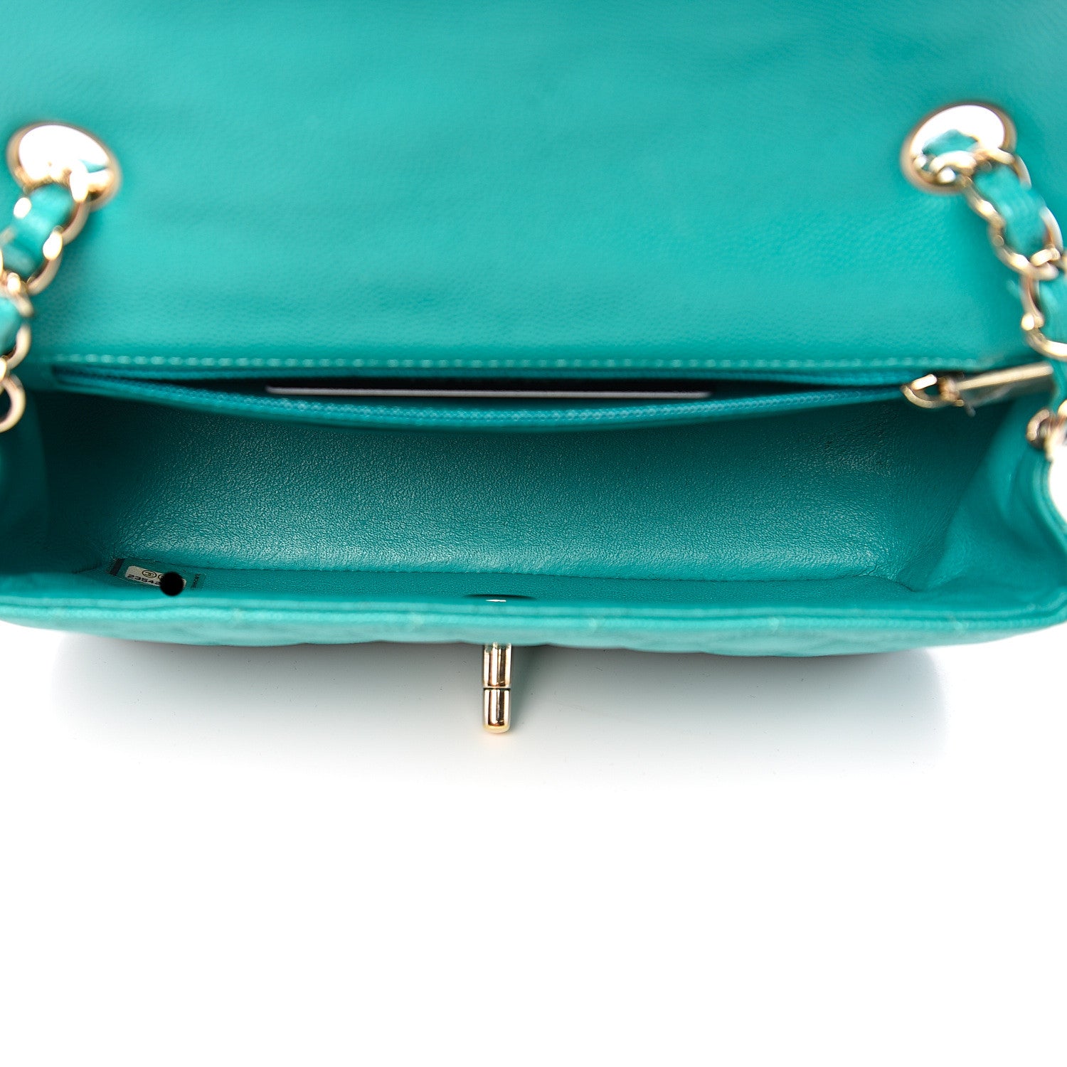Chanel Caviar Quilted Mini Rectangular Flap Turquoise 4 of 10