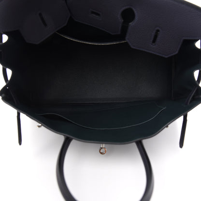 Hermes Togo Swift Officier Birkin 35 Bleu Nuit Vert Cypress 5 of 12