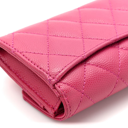 Chanel Caviar Quilted Flap Card Holder Wallet Pink 10 of 11