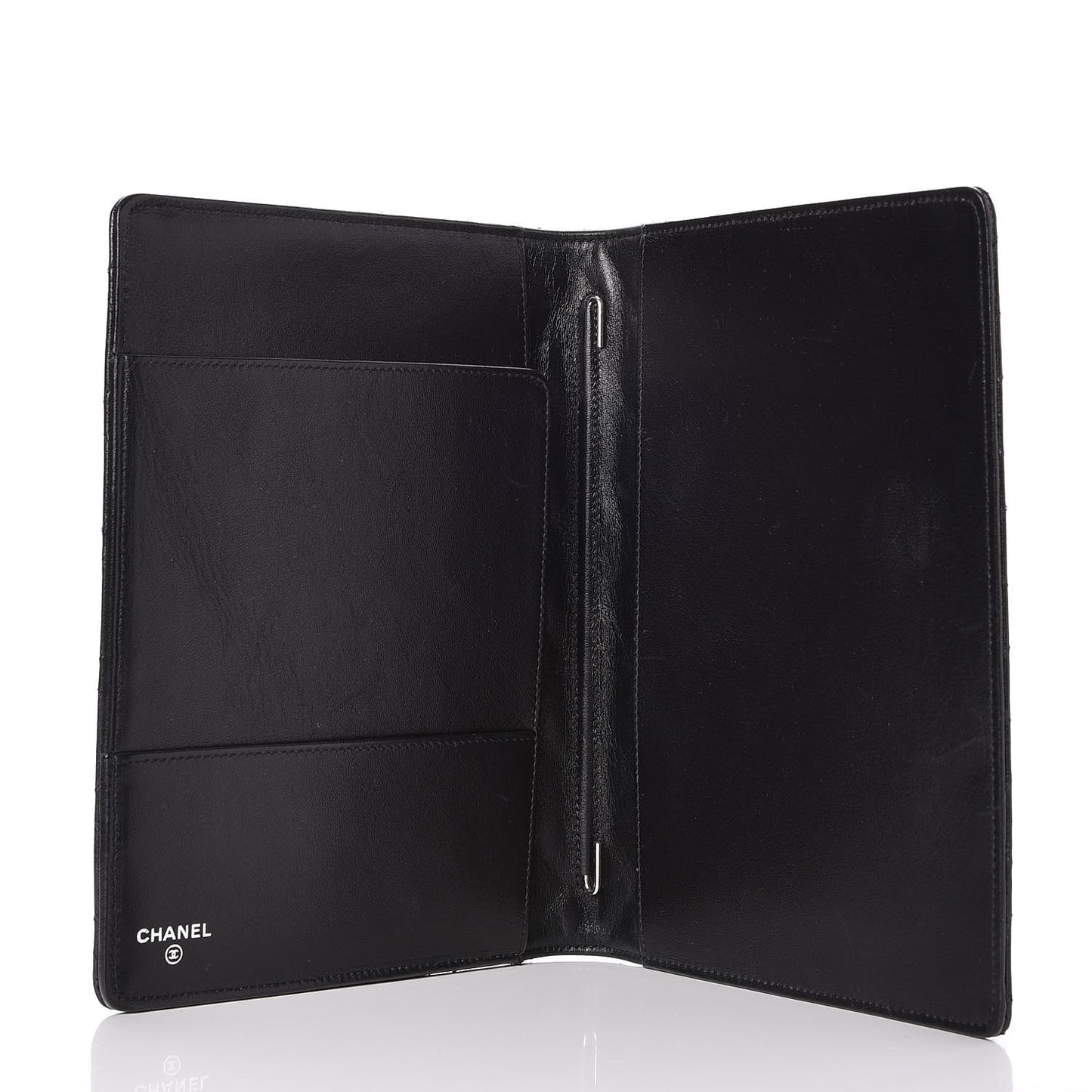 Lambskin Quilted Large Agenda Cover Black