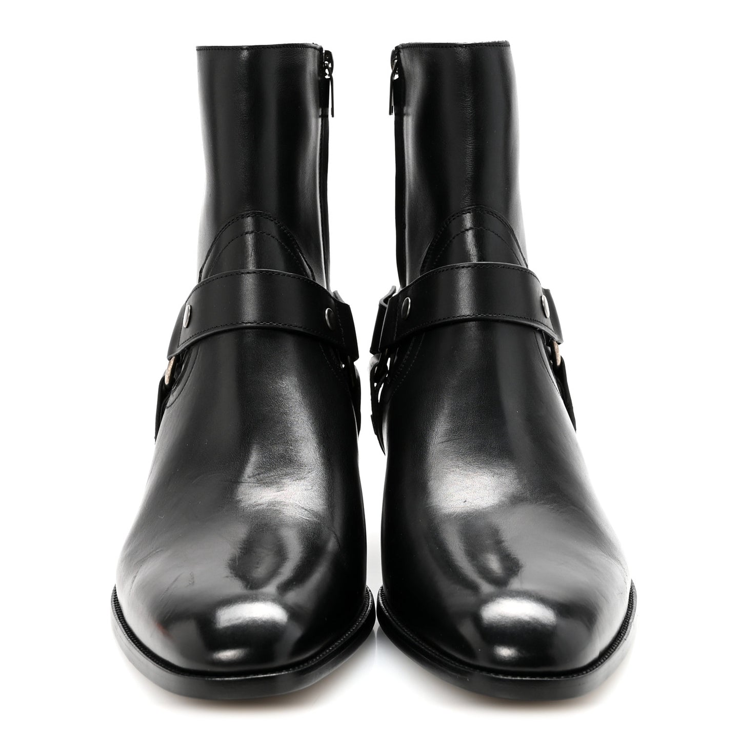 Calfskin Mens Wyatt Marrakesh Harness Ankle Boots 44 Black