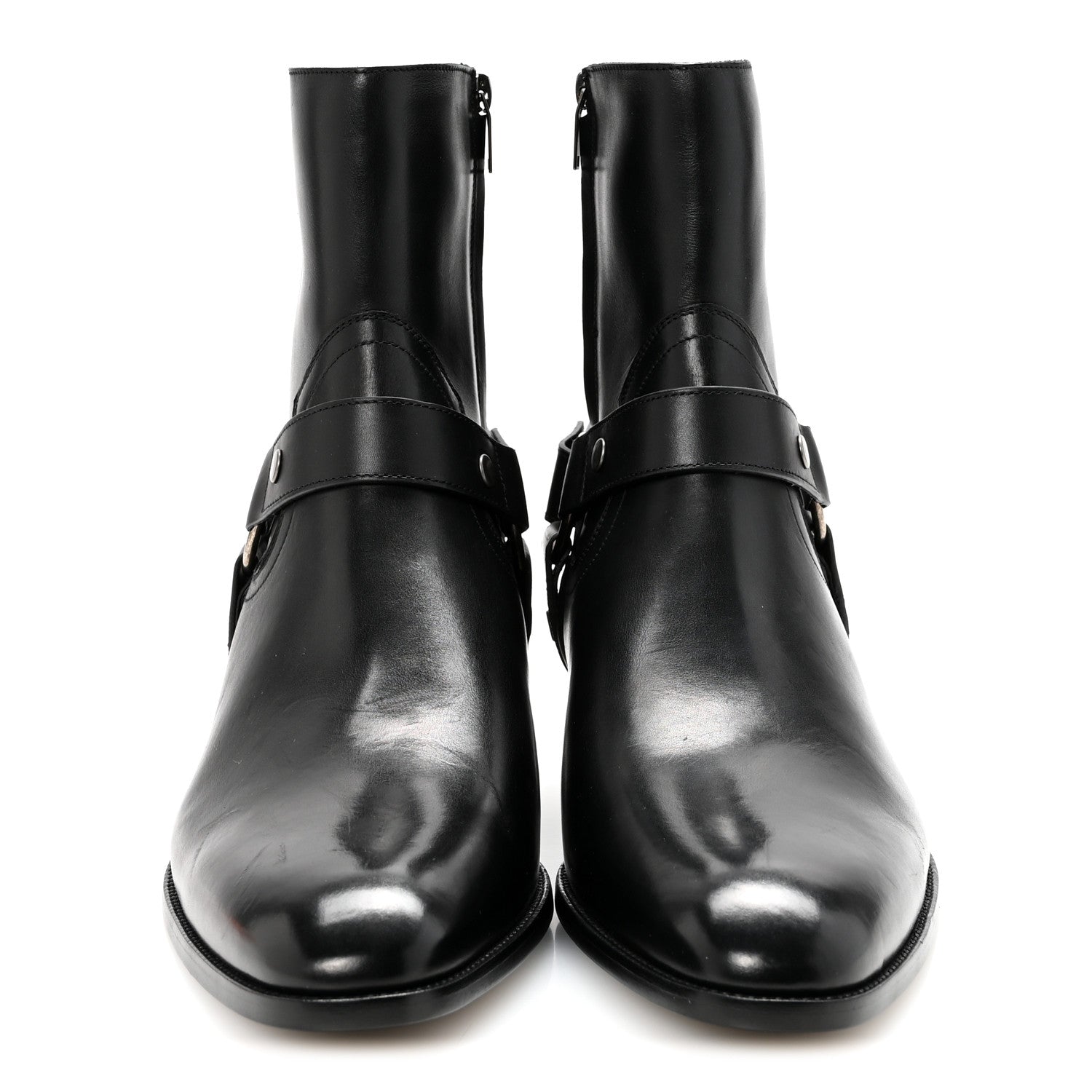 Saint Laurent Calfskin Mens Wyatt Marrakesh Harness Ankle Boots 44 Black 3 of 10