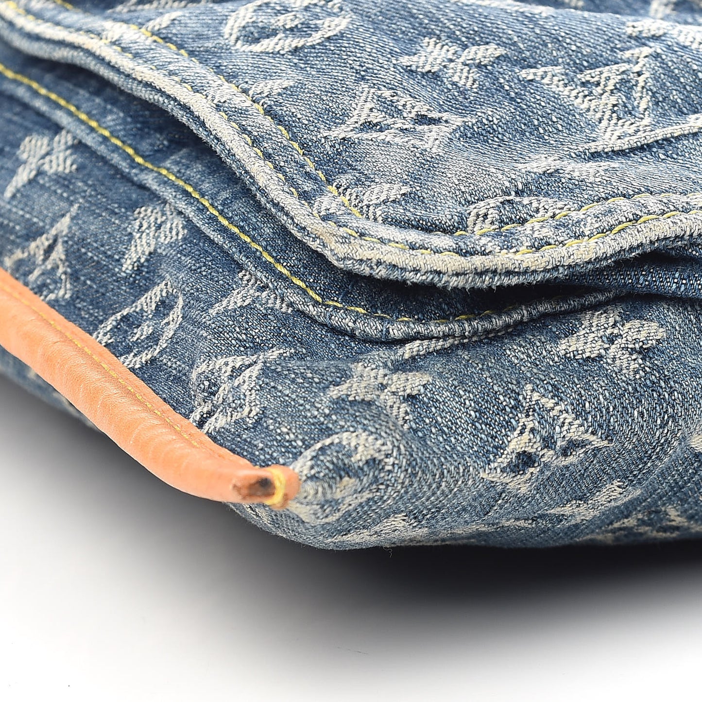 Monogram Denim Sac Plat Blue