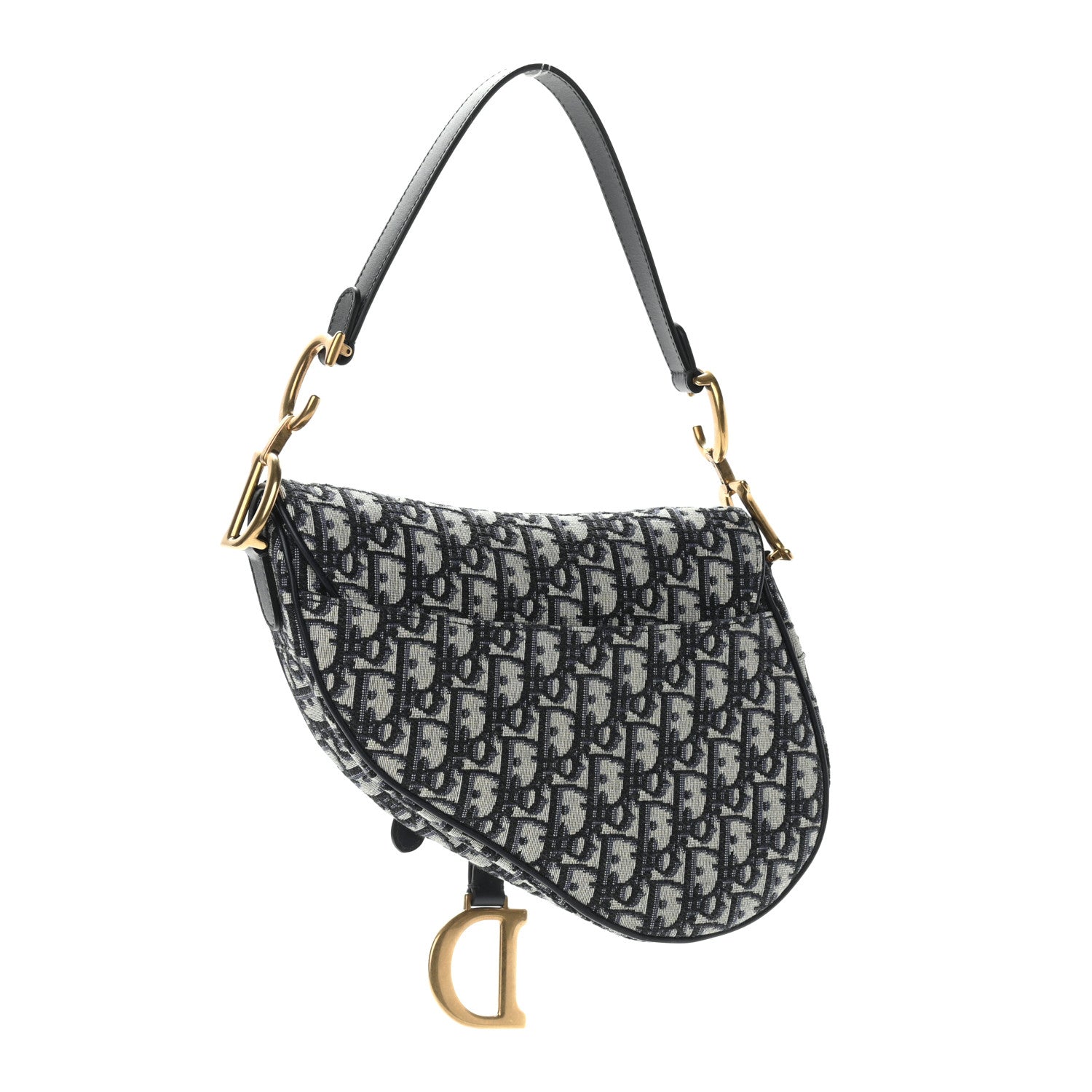 Christian Dior Oblique Saddle Bag Blue 3 of 10
