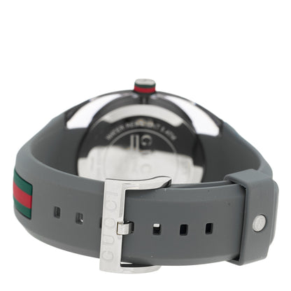 Gucci Stainless Steel Rubber 46mm Sync Web Quartz Watch Grey 3 of 4