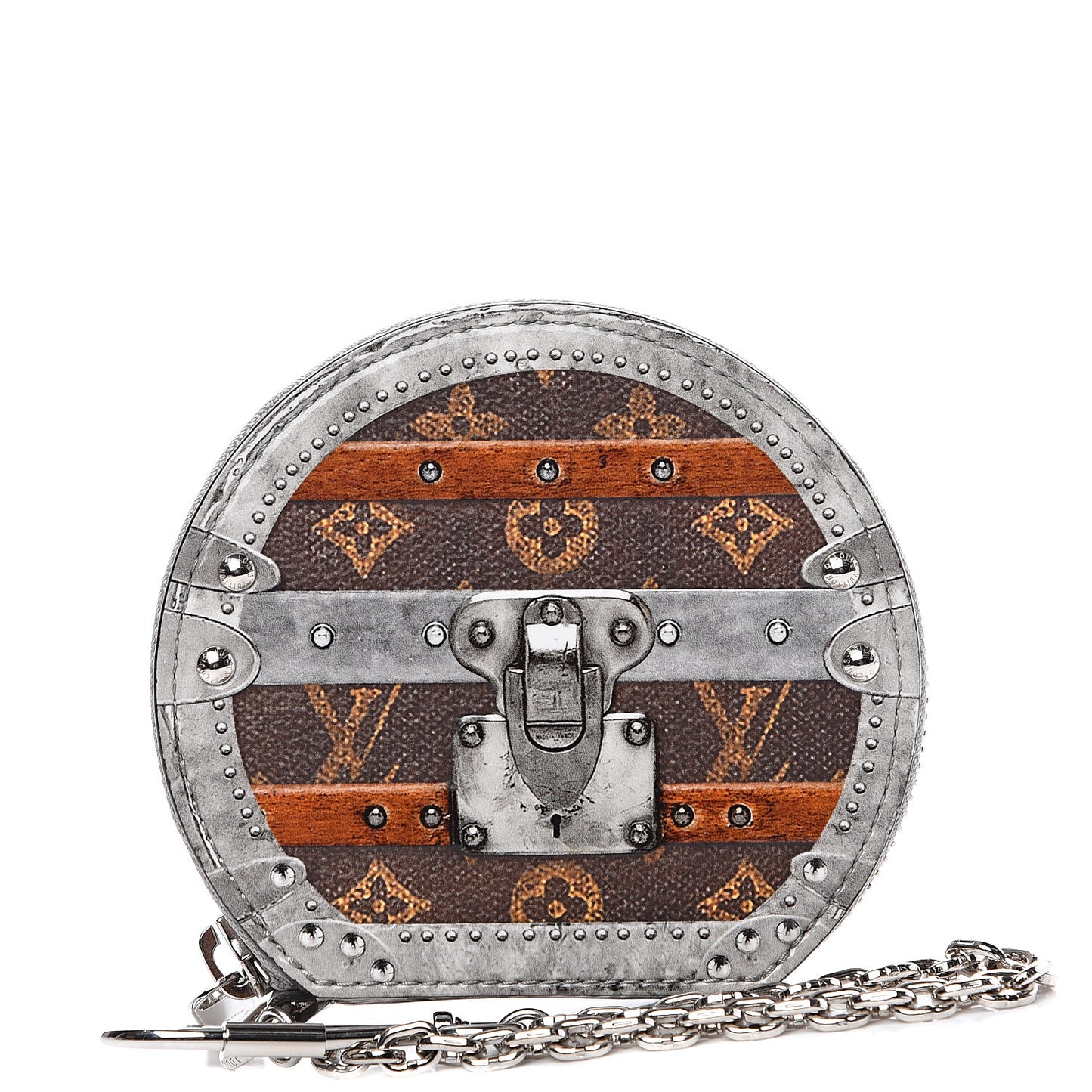 Transformed Monogram Time Trunks Micro Boite Chapeau Coin Purse Marron
