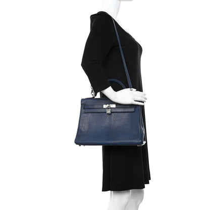 Hermes Chevre de Coromandel Kelly Retourne 32 Bleu Thalassa 2 of 14