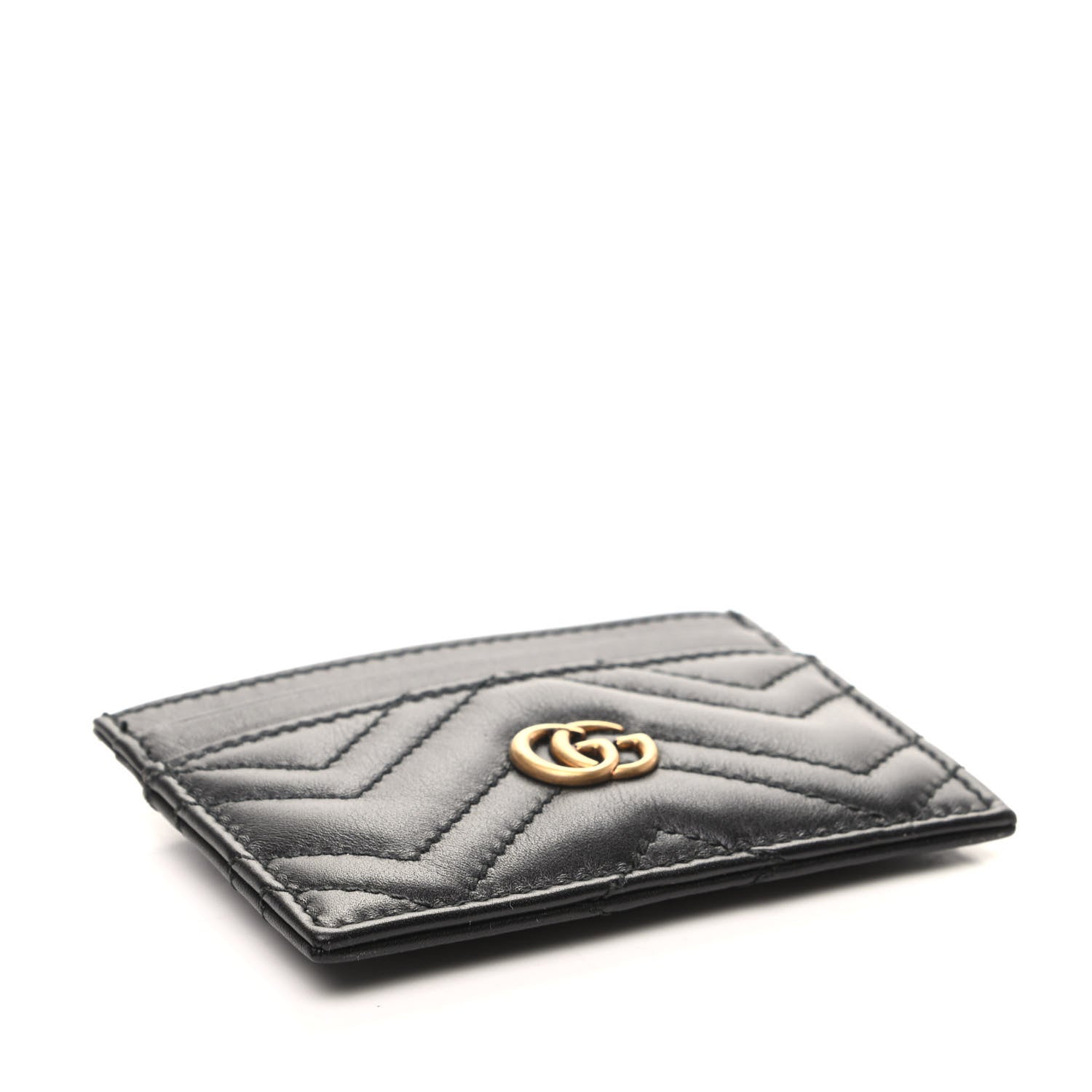 Gucci Calfskin Matelasse GG Marmont Card Holder Black 4 of 6