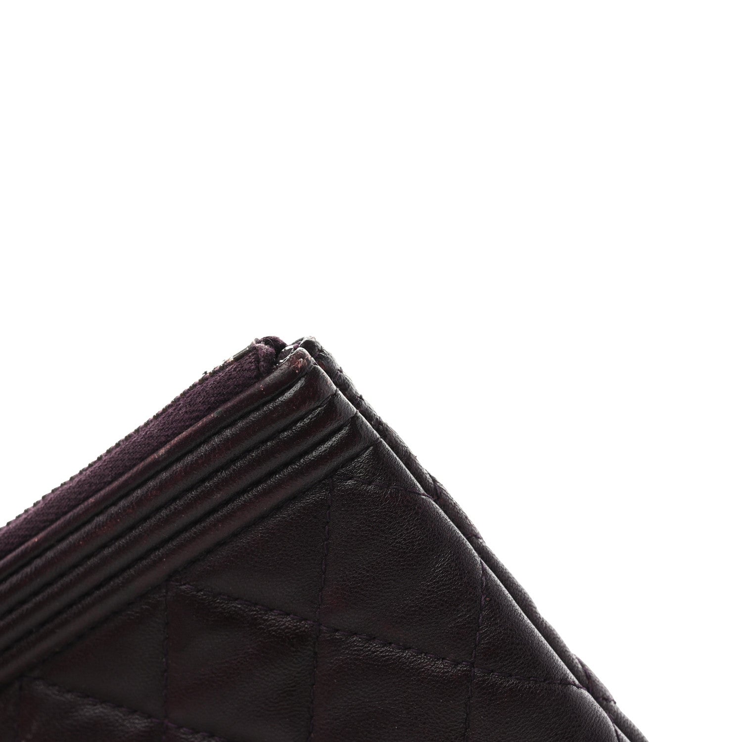 Chanel Lambskin Quilted Medium Boy Cosmetic Case Purple 8 of 8
