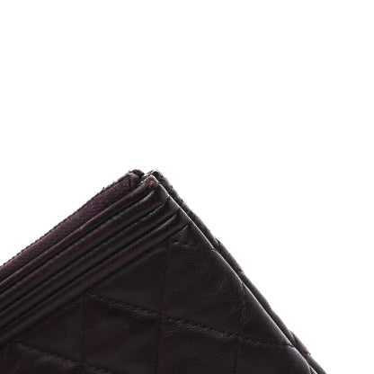 Chanel Lambskin Quilted Medium Boy Cosmetic Case Purple 8 of 8