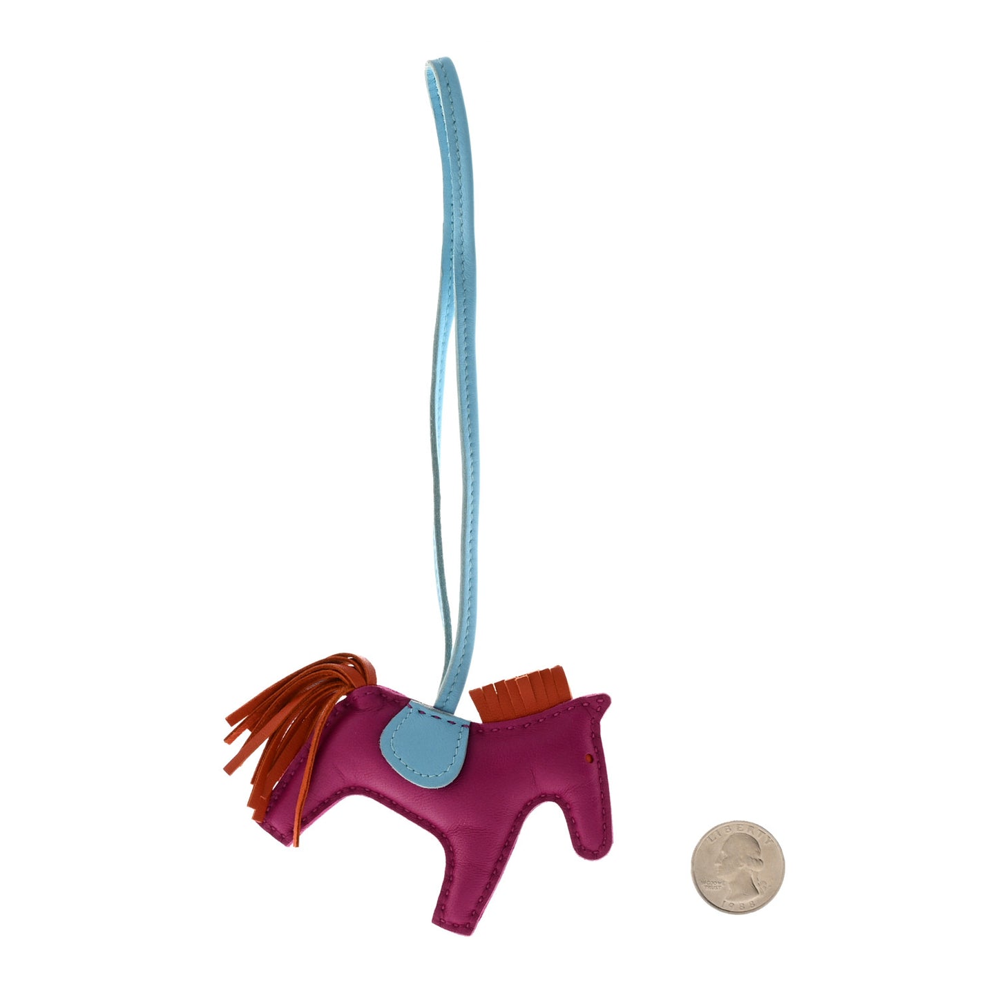 Milo Lambskin Grigri Rodeo Horse Bag Charm PM Rose Pourpre Cornaline Celeste