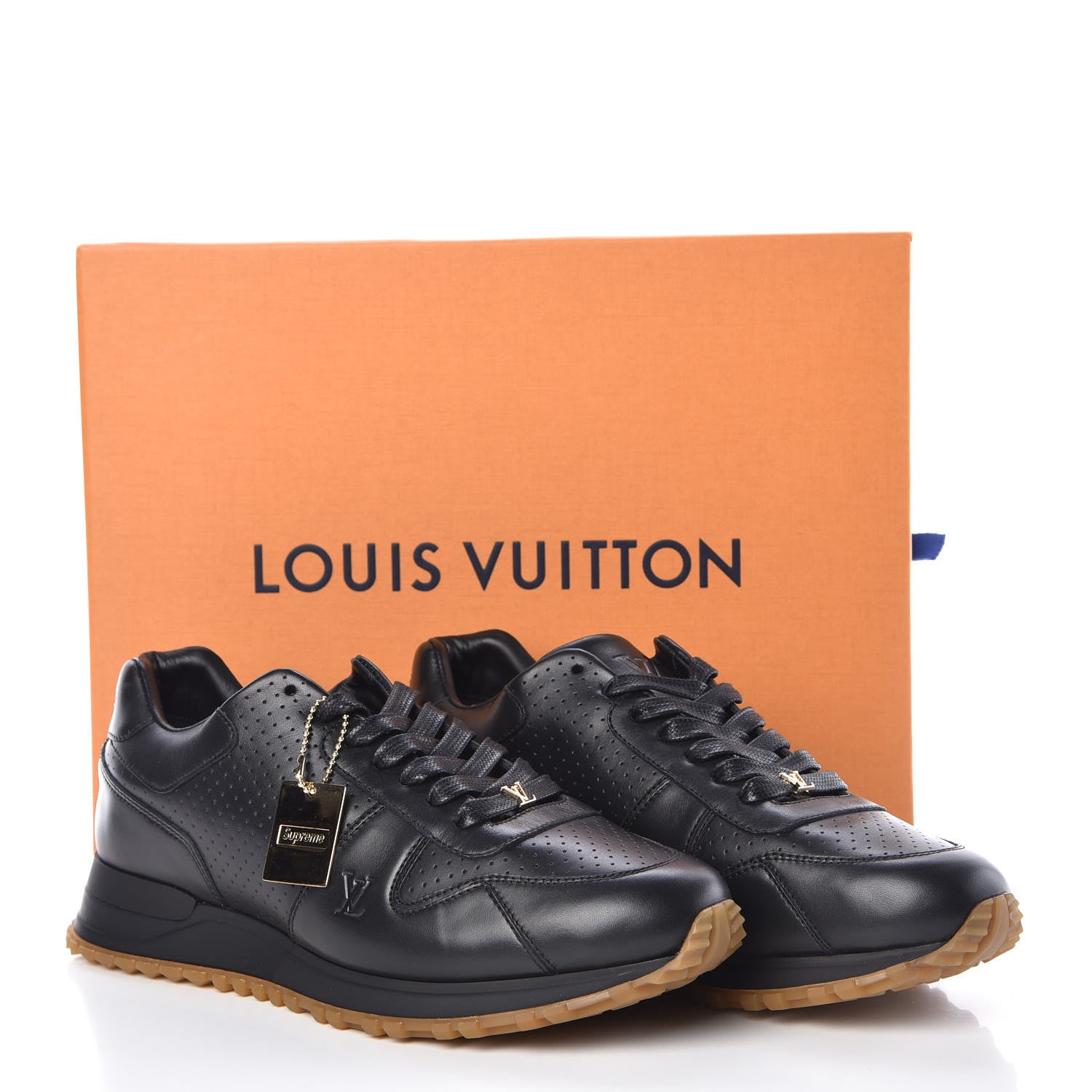 Louis Vuitton X SUPREME Calfskin Run Away Sneakers 7 Black 8 of 8
