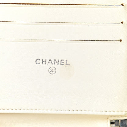 Chanel Calfskin Perforated Timeless Compact Zip Wallet Black White 6 of 10