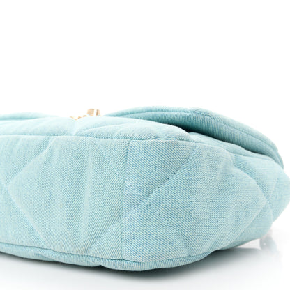 Chanel Denim Quilted Medium Chanel 19 Flap Light Blue 11 of 12