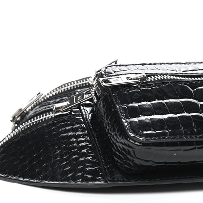 Alexander Wang Crocodile Embossed Patent Mini Top Handle Attica Belt Bag Black 5 of 8