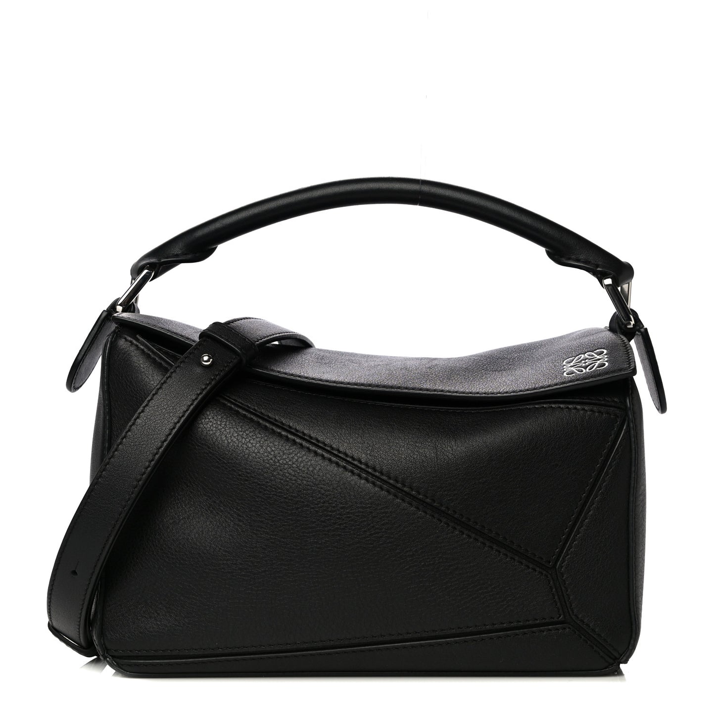 Calfskin Small Puzzle Bag Black