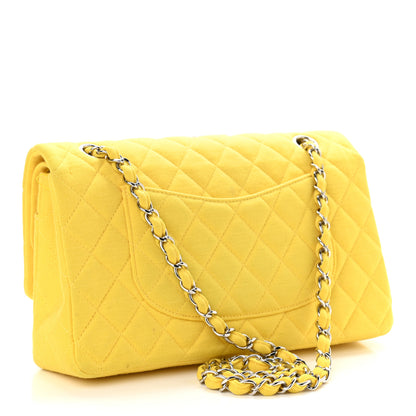 Chanel Jersey Quilted Medium Double Flap Yellow 3 of 16
