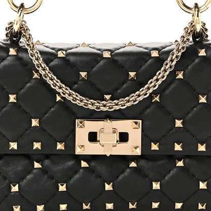 Valentino Garavani Nappa Small Rockstud Spike Shoulder Bag Black 7 of 14
