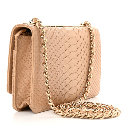Chanel Snakeskin Wallet On Chain WOC Beige 3 of 11