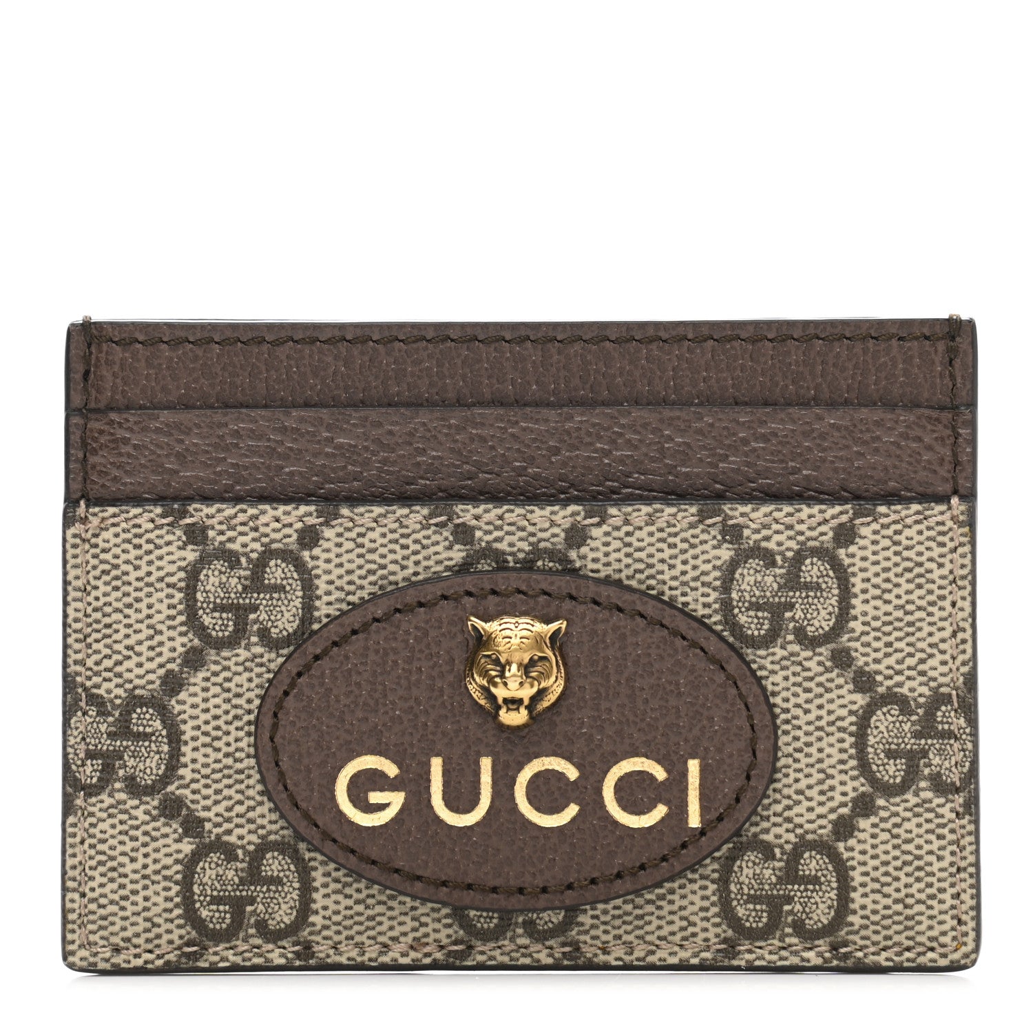 Gucci GG Supreme Monogram Neo Vintage Card Holder Beige Crop New Acero 1 of 7