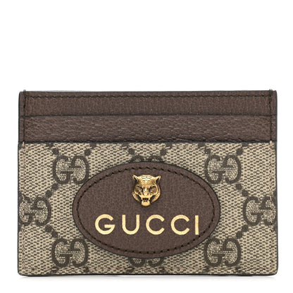 Gucci GG Supreme Monogram Neo Vintage Card Holder Beige Crop New Acero 1 of 7