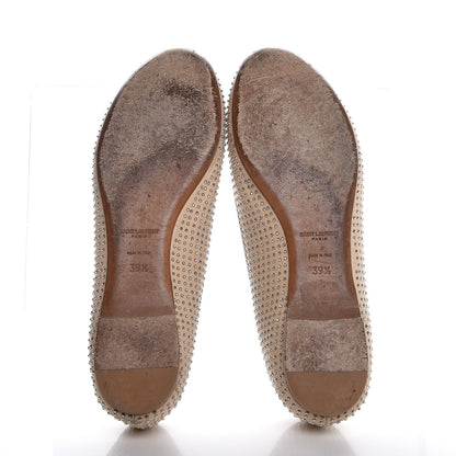 Saint Laurent Nappa Studded Dance 05 Ballet Flats 39.5 Beige 7 of 10