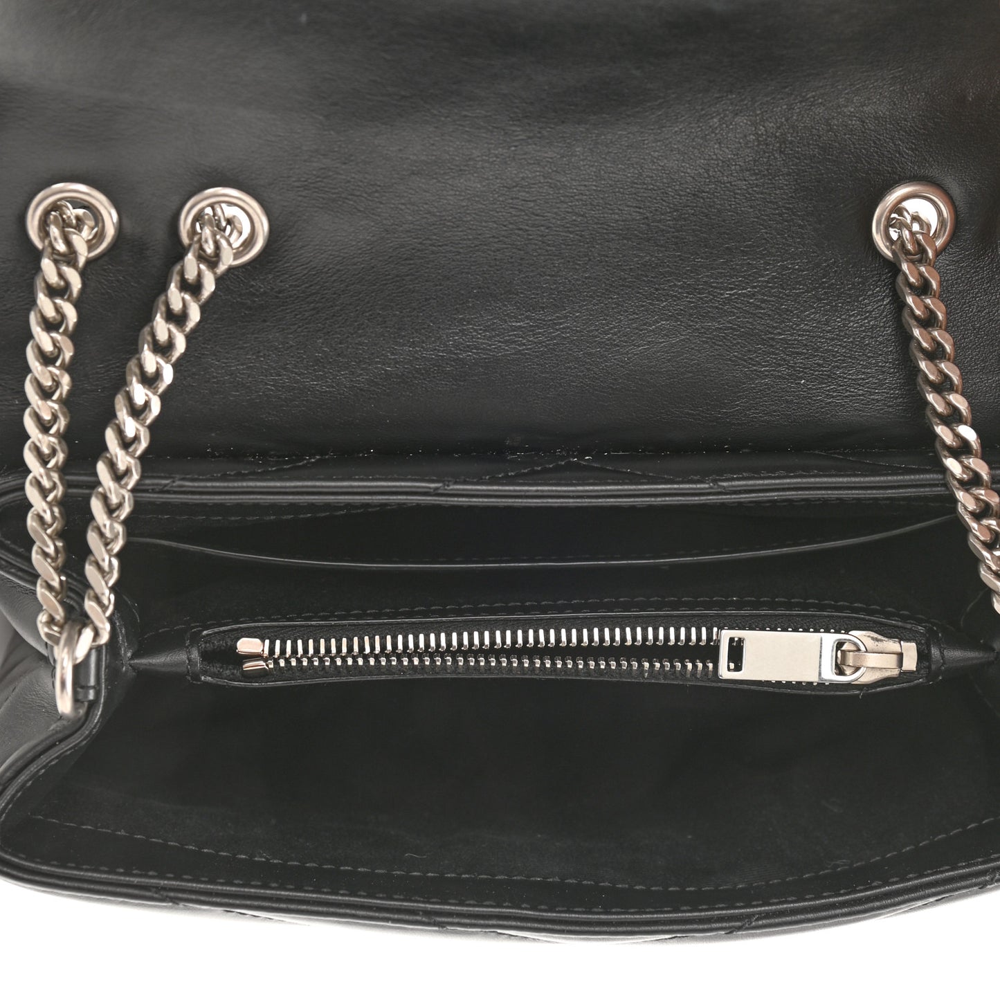 Calfskin Y Quilted Monogram Small Loulou Chain Satchel Black