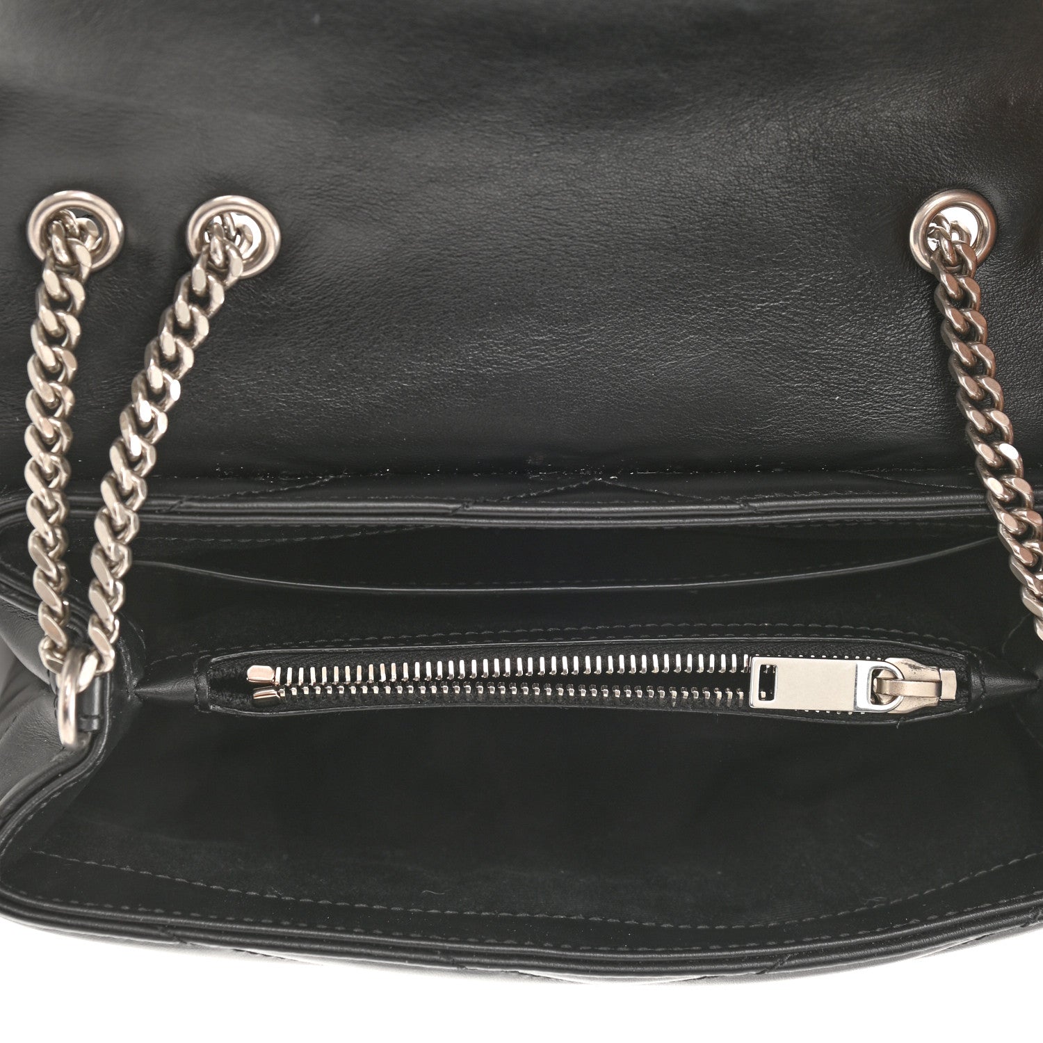 Saint Laurent Calfskin Y Quilted Monogram Small Loulou Chain Satchel Black 5 of 9