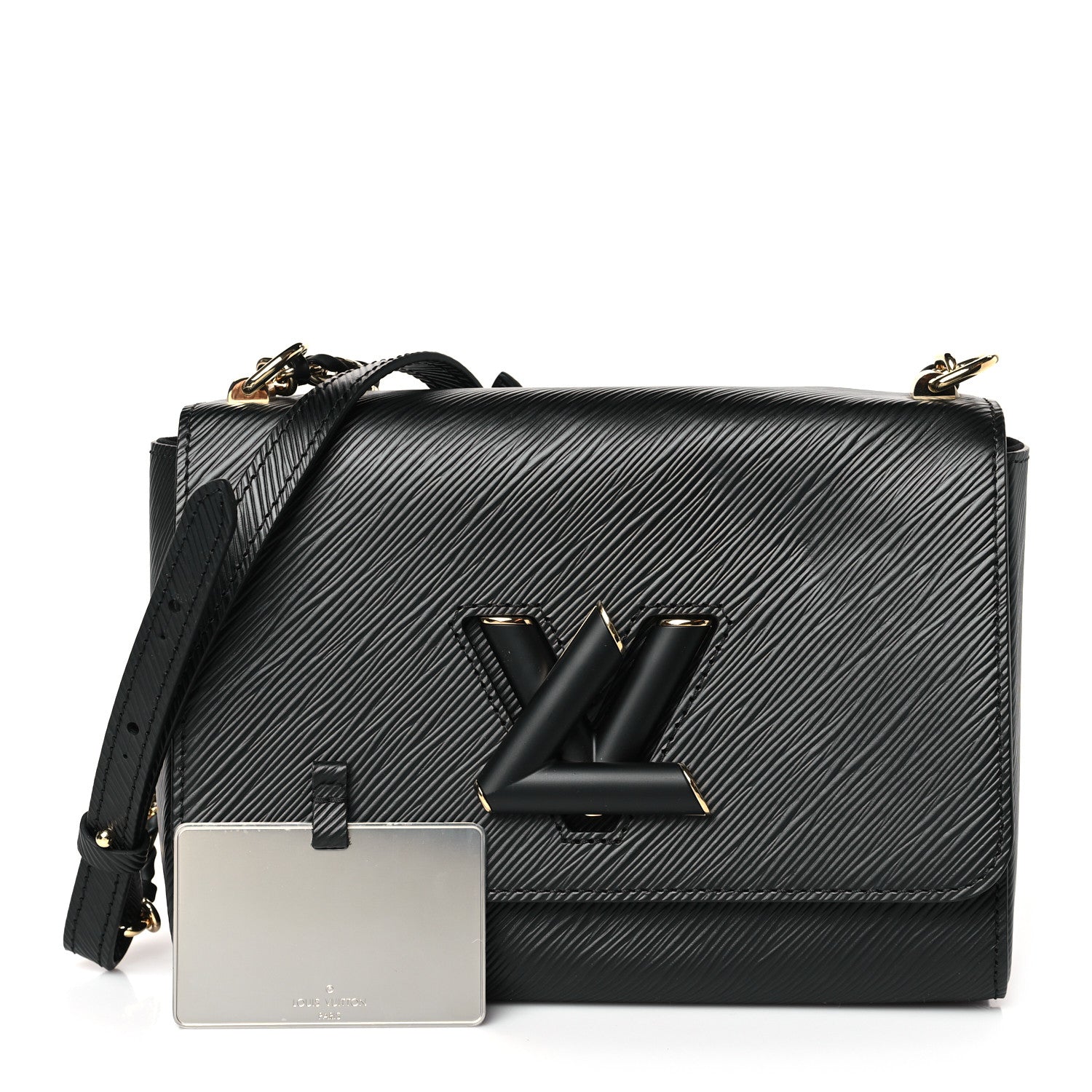 Louis Vuitton Epi Twist Braided Strap Shoulder Bag MM Black 1 of 8