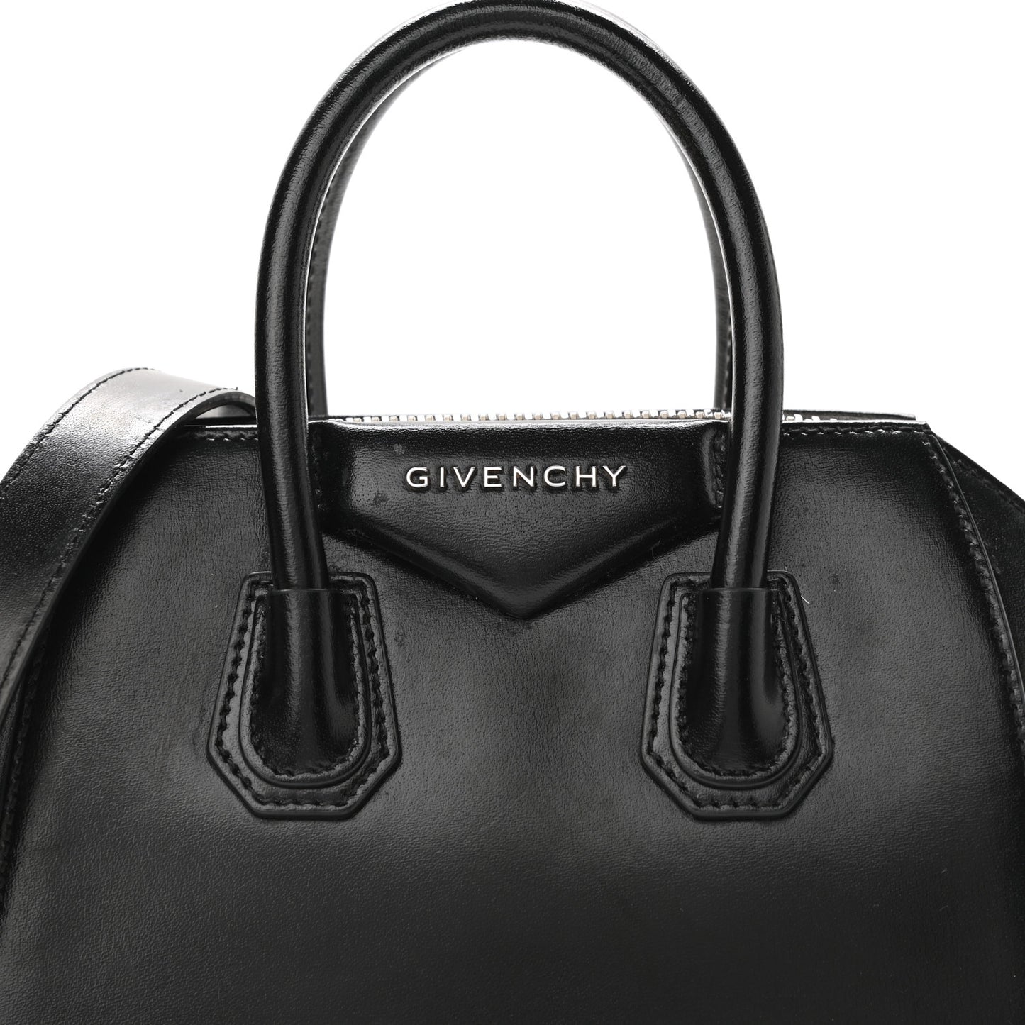 Shiny Lord Calfskin Mini Antigona Black