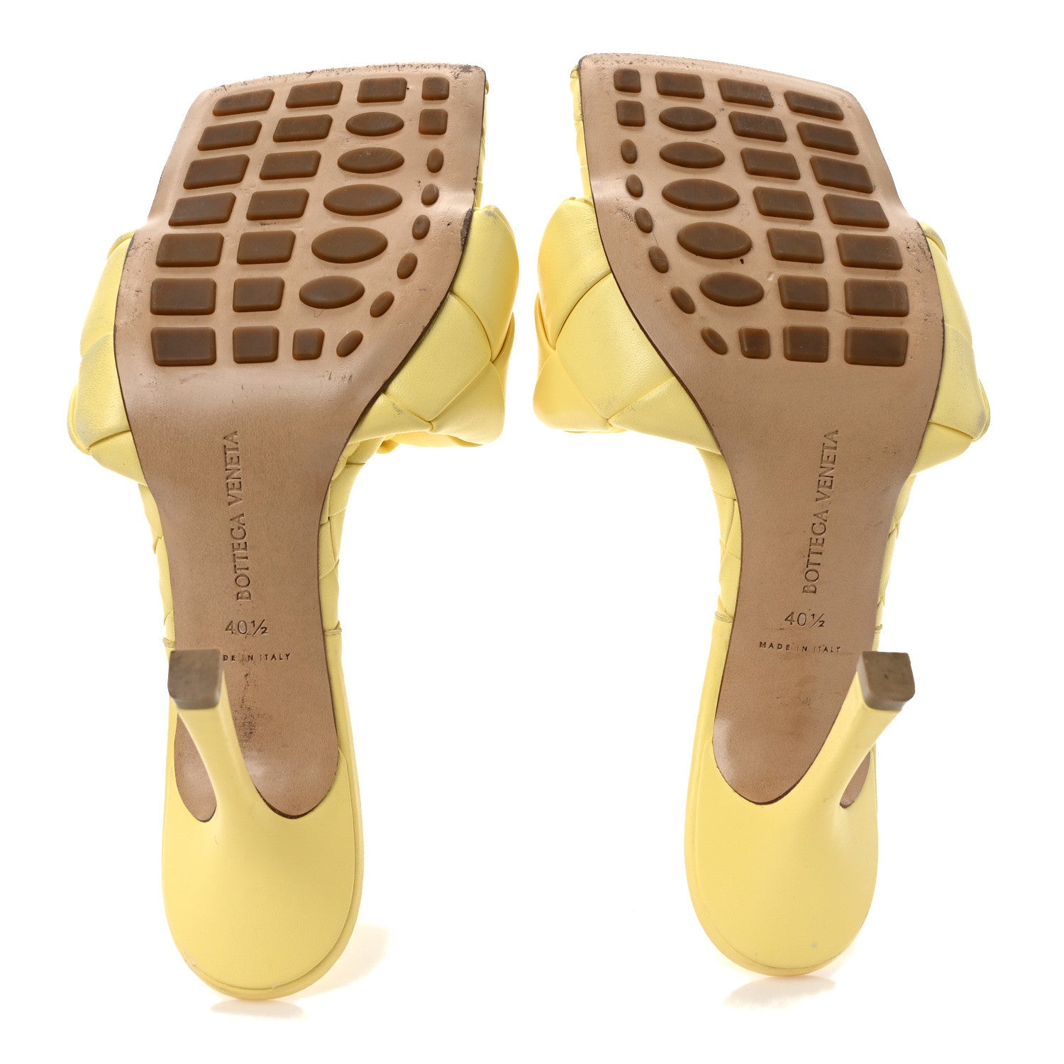 Bottega Veneta Nappa Maxi Intrecciato Lido 90mm Mule Sandals 40.5 Lemonade 5 of 10