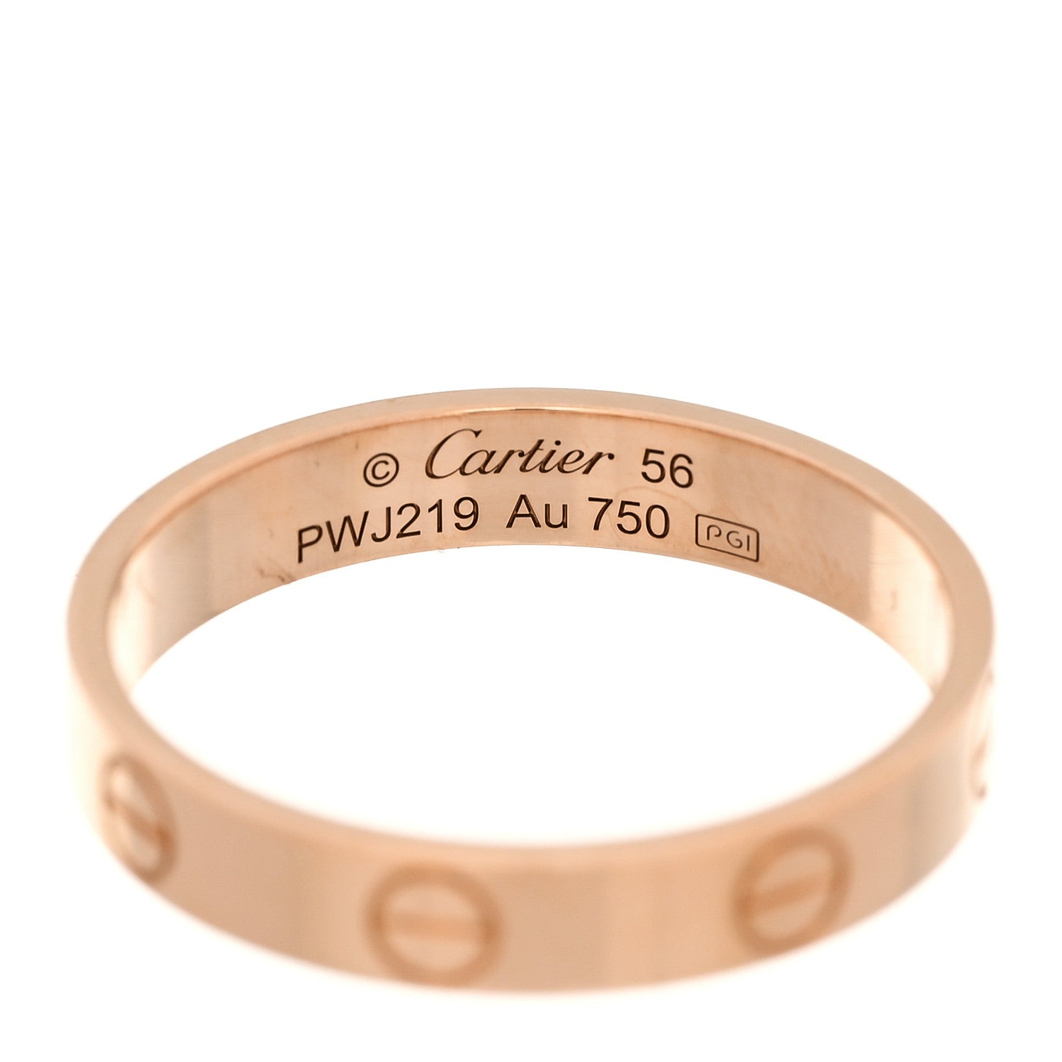 Cartier 18K Pink Gold 3.5mm LOVE Wedding Band Ring 56 7.75 4 of 5