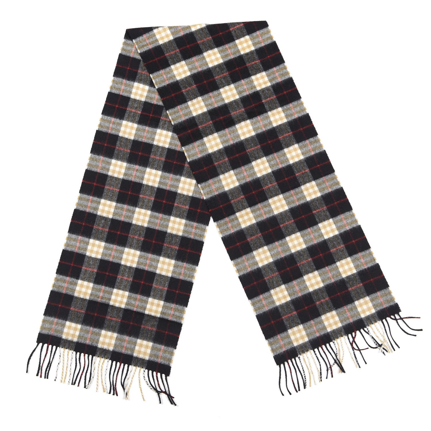 Burberry Cashmere Vintage Check Icon Stripe Scarf Black 2 of 3