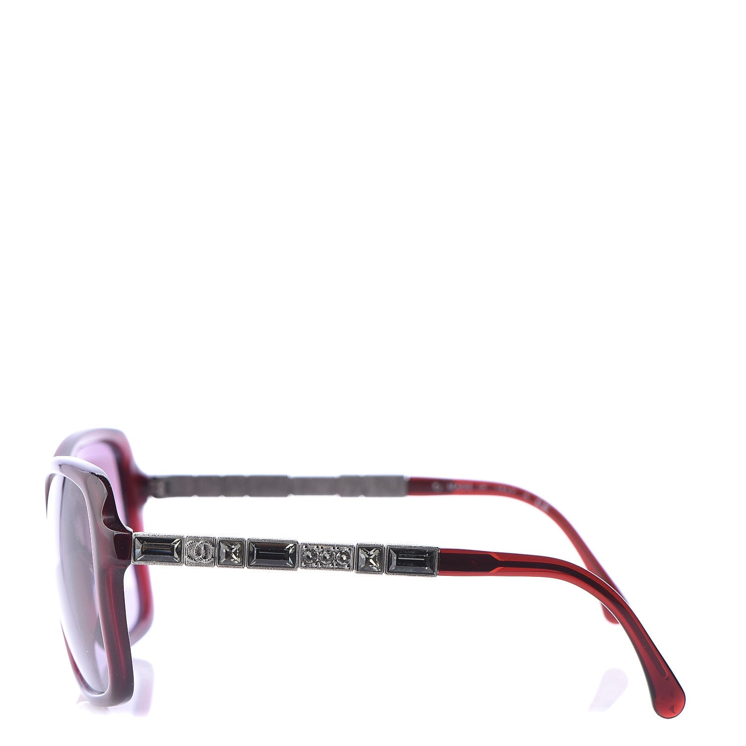 Chanel Crystal Baguette CC Square Sunglasses 5308 Red 3 of 7
