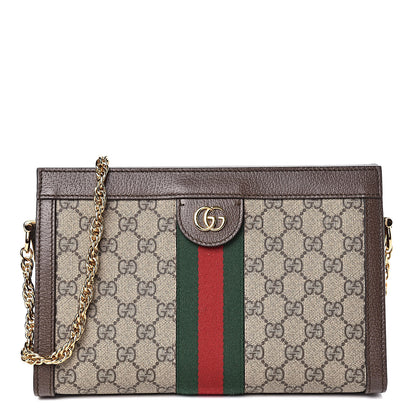 Gucci GG Supreme Monogram Web Small Ophidia Chain Shoulder Bag Brown 1 of 10