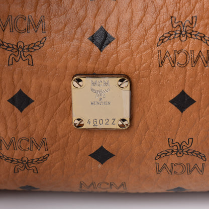 MCM Visetos Medium Boston Bag Cognac 7 of 9