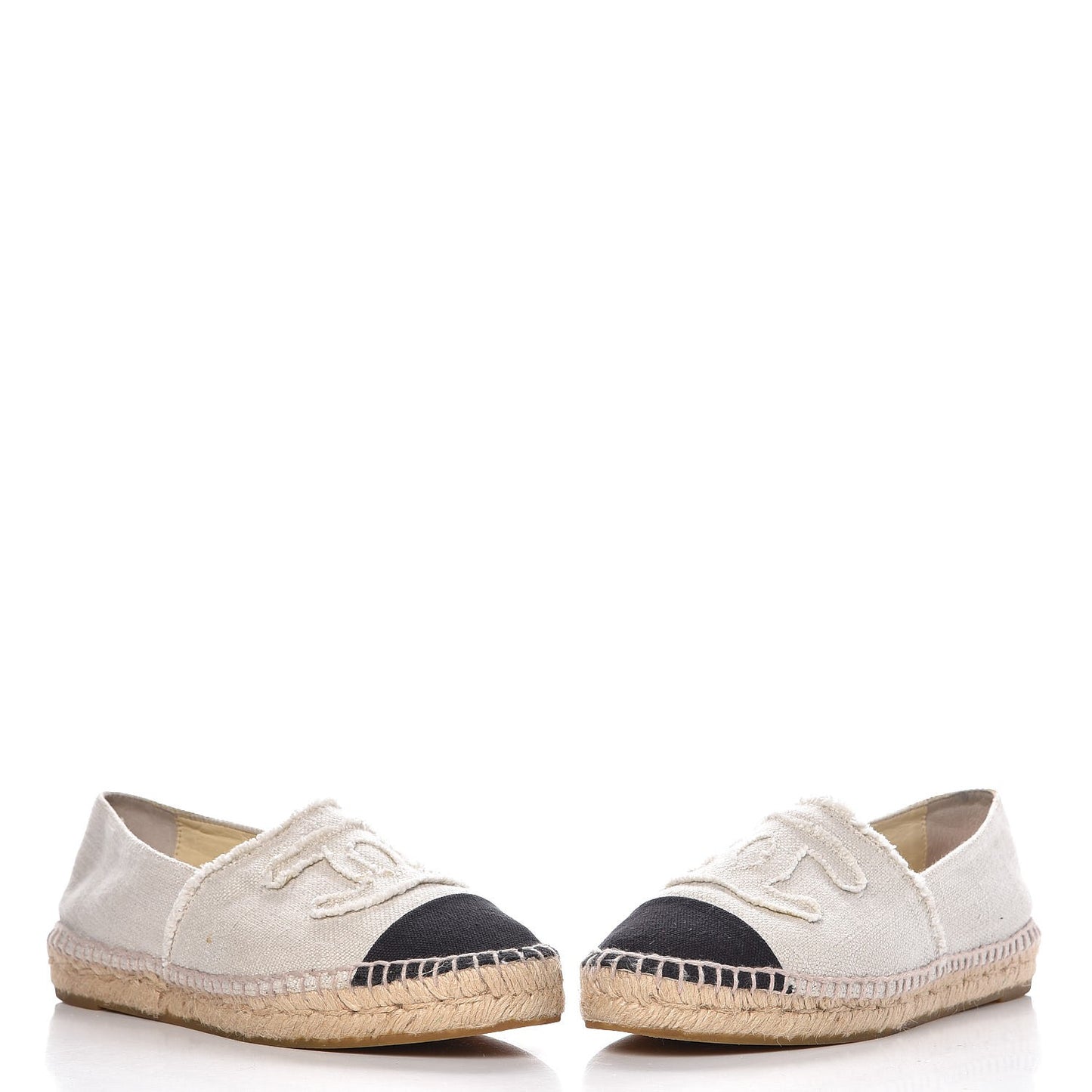 Linen CC Espadrilles 39 Beige Black