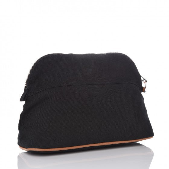 Cotton Canvas Bolide Travel Cosmetic Pouch Black